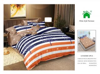 Lenjerie Pat Dublu Din Finet, 6 Piese, cu Elastic-N7299