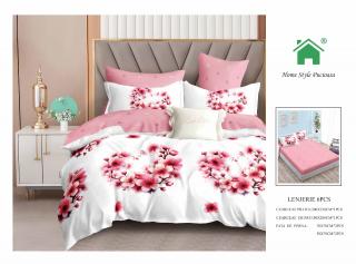 Lenjerie Pat Dublu Din Finet, 6 Piese, cu Elastic-N7300