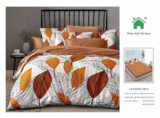 Lenjerie Pat Dublu Din Finet, 6 Piese, cu Elastic-N7301