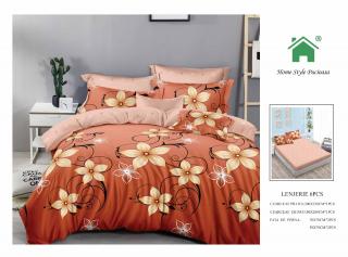 Lenjerie Pat Dublu Din Finet, 6 Piese, cu Elastic-N7305