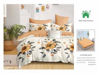 Lenjerie Pat Dublu Din Finet, 6 Piese, cu Elastic-N7313