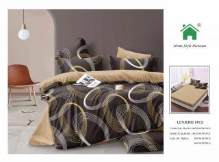 Lenjerie Pat Dublu Din Finet, 6 Piese, cu Elastic-N7317