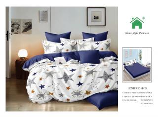 Lenjerie Pat Dublu Din Finet, 6 Piese, cu Elastic-N7330