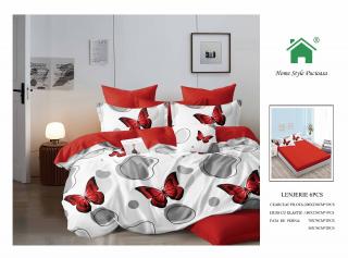 Lenjerie Pat Dublu Din Finet, 6 Piese, cu Elastic-N7333
