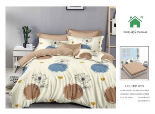 Lenjerie Pat Dublu Din Finet, 6 Piese, cu Elastic-N7336