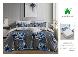 Lenjerie Pat Dublu Din Finet, 6 Piese, cu Elastic-N7338