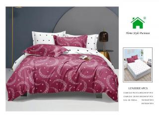 Lenjerie Pat Dublu Din Finet, 6 Piese, cu Elastic-N7339