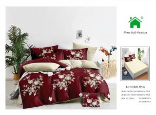 Lenjerie Pat Dublu Din Finet, 6 Piese, cu Elastic-N7342