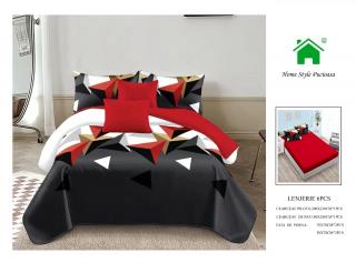 Lenjerie Pat Dublu Din Finet, 6 Piese, cu Elastic-N7344