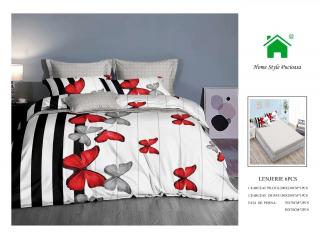 Lenjerie Pat Dublu Din Finet, 6 Piese, cu Elastic-N7347