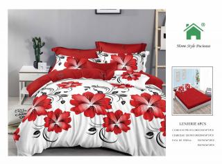 Lenjerie Pat Dublu Din Finet, 6 Piese, cu Elastic-N7348