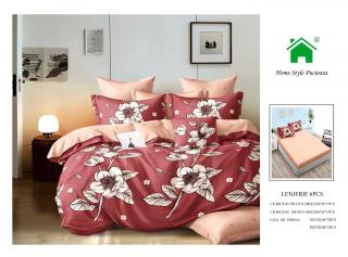 Lenjerie Pat Dublu Din Finet, 6 Piese, cu Elastic-N7349