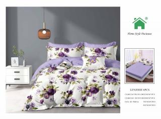 Lenjerie Pat Dublu Din Finet, 6 Piese, cu Elastic-N7354