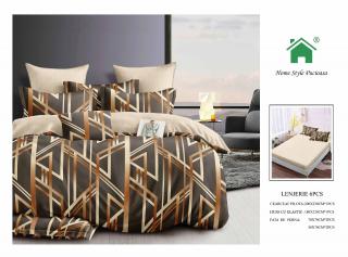 Lenjerie Pat Dublu Din Finet, 6 Piese, cu Elastic-N7355