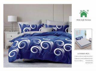 Lenjerie Pat Dublu Din Finet, 6 Piese, cu Elastic-N7360
