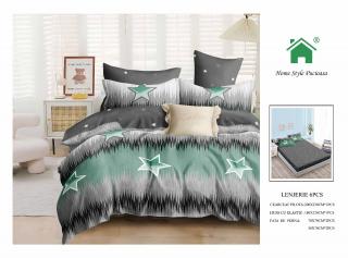 Lenjerie Pat Dublu Din Finet, 6 Piese, cu Elastic-N7365