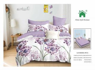 Lenjerie Pat Dublu Din Finet, 6 Piese, cu Elastic-N7366