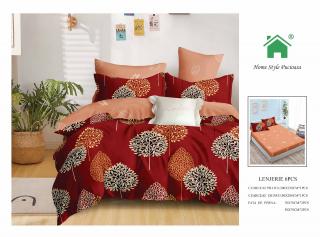 Lenjerie Pat Dublu Din Finet, 6 Piese, cu Elastic-N7372