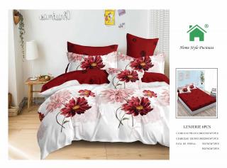 Lenjerie Pat Dublu Din Finet, 6 Piese, cu Elastic-N7377