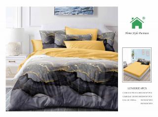 Lenjerie Pat Dublu Din Finet, 6 Piese, cu Elastic-N7379