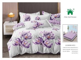 Lenjerie Pat Dublu Din Finet, 6 Piese, cu Elastic-N7590