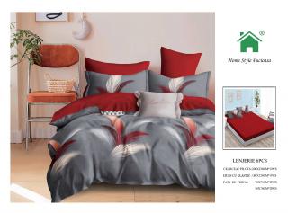 Lenjerie Pat Dublu Din Finet, 6 Piese, cu Elastic-N7593