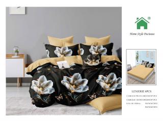 Lenjerie Pat Dublu Din Finet, 6 Piese, cu Elastic-N7600