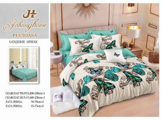 Lenjerie Pat Dublu din Finet, 6 Piese, Fluturasi-H7687
