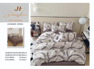 Lenjerie Pat Dublu din Finet, 6 Piese, Panglici Inimioare-H7670