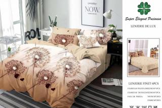 Lenjerie Pat Dublu, Finet, 6 Piese, Bej Papadie-P7118