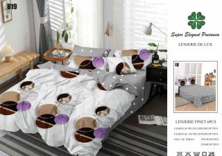 Lenjerie Pat Dublu, Finet, 6 Piese, Forme Geometrice-P7039