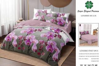 Lenjerie Pat Dublu, Finet, 6 Piese, Magnolie-P7119