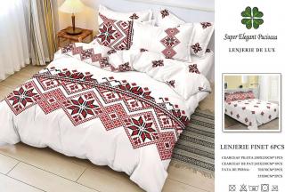 Lenjerie Pat Dublu, Finet, 6 Piese, Model Traditional-P7125
