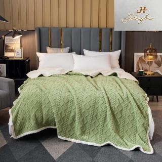 Patura Cocolino cu Blanita, 200x230cm, Model Tricotat, Verde-H6999
