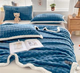 Patura Cocolino Premium 200x230cm + 2 Fete de perna 50x70cm, Bleumarin-P7736