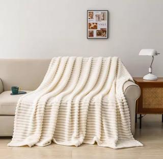 Patura Pufoasa Cocolino Premium, 200x230cm, Model Dungat, Crem-P7743