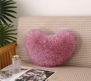 Perna Decorativa Fluffy in Forma de Inima,Roz