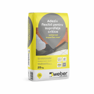 Adeziv flexibil placari ceramice, interior exterior, Weber Superflex Max2, gri, 25 kg