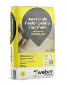 Adeziv pentru piatra naturala si placari portelanate, Weber Marmoplus, 25 kg