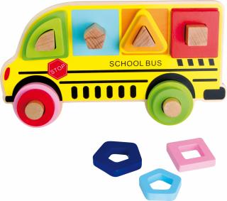 Puzzle cu forme in relief Autobuzul scolar