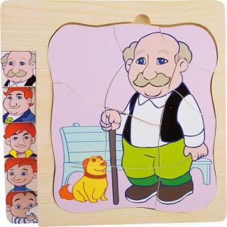 Puzzle in straturi Viata Bunicului (4 in 1)