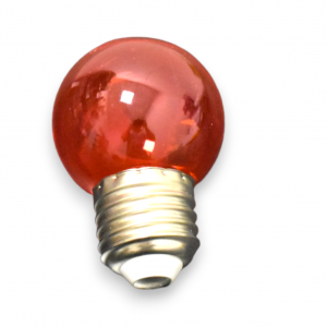 Bec  LED G45 rosu transparent E27 10 buc