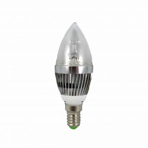 Bec lumanare filament Clar E14 3W Led cu soclu radiator aluminiu