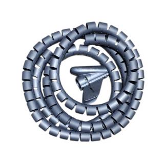Organizator cabluri spiralat,O15mm x 2m, gri,protectie birou