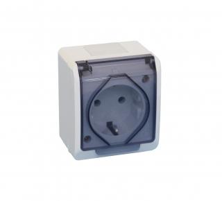 Priza simpla capac transparent contacte cupru