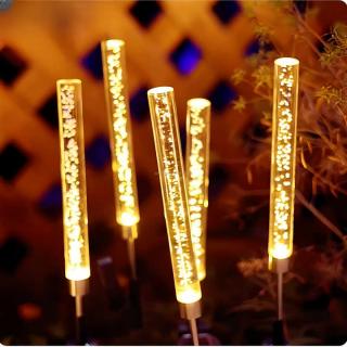 Set 2 Lampi Solare LED Tub cu Bule, Lumina Calda, Inaltime 73cm