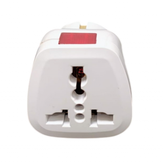 Stecher adaptor universal cu LED rosu si contacte cupru