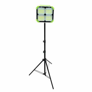 Trepied telescopic, H max 1,8m si  Proiector solar reincarcabil cu panou detasabil ,multiple functii,telecomanda