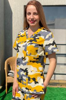 Bluza bumbac Camuflaj galben si gri