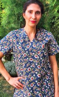 Bluza Bumbac Flori De Mar Fond Gri Inchis